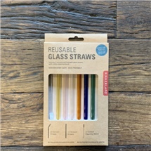 Kikkerland Reusable Glass Straws